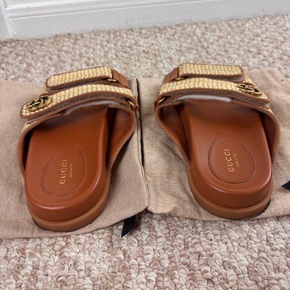 Gucci Tan and Brown Slide Sandals - Picture 2 of 10